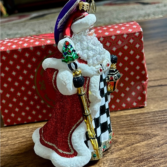 Christopher Radko (Miss Caycee’s) ~ Red/Black Santa Claus ~ Glass Ornament ~ New - Picture 8 of 16